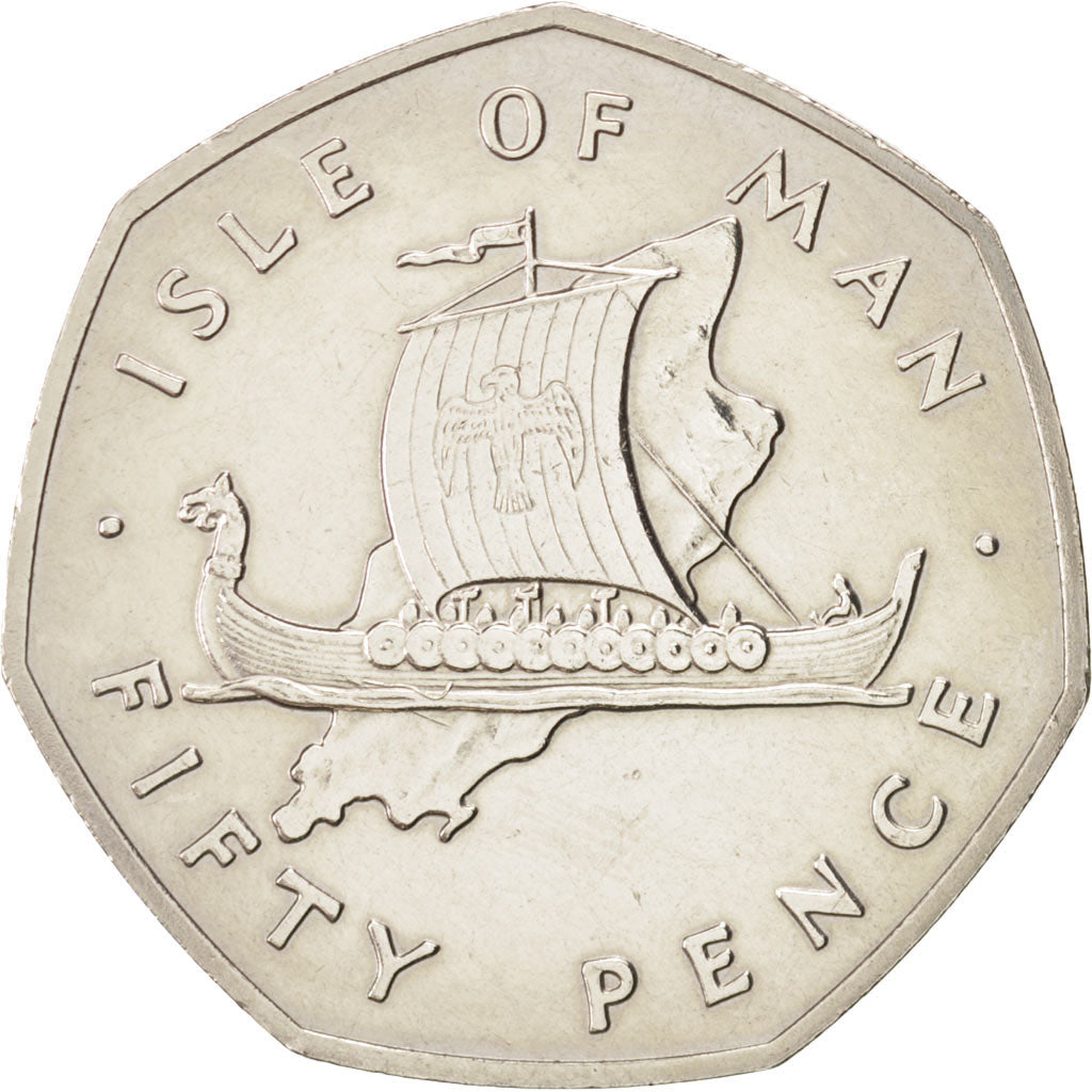 Isle of Man, Elizabeth II, 50 Pence, 1976, KM:39