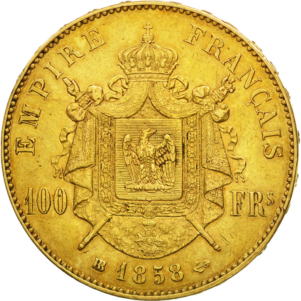 Monnaie, France, Napoleon III, Napoléon III, 100 Francs, 1858, Strasbourg, TTB