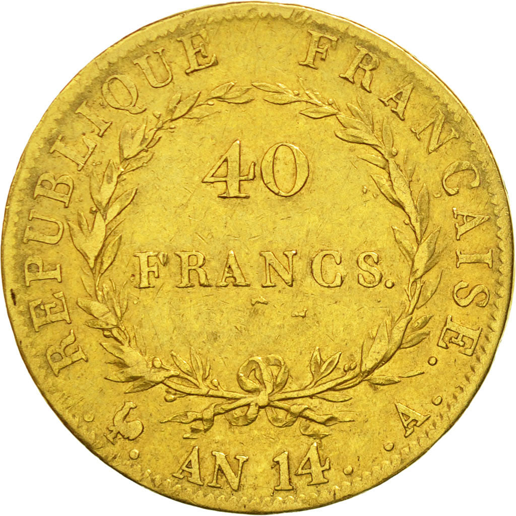 France, Napoléon I, 40 Francs, 1806, Paris, EF(40-45), Gold, KM:664.1