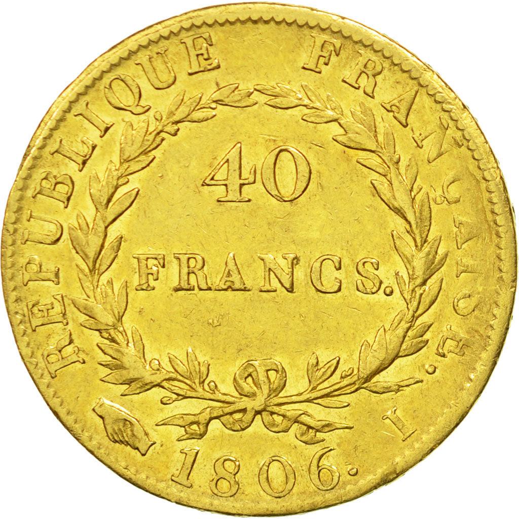 Munten, Frankrijk, Napoléon I, 40 Francs, 1806, Limoges, ZF, Goud, KM:675.3