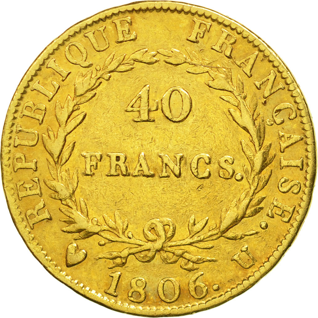 France, Napoléon I, 40 Francs, 1806, Torino, TB+, Or, KM:675.5, Gadoury:1082