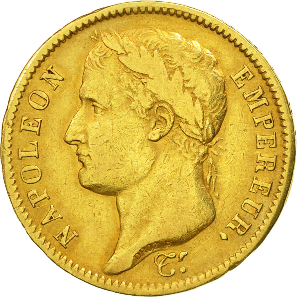 France, Napoléon I, 40 Francs, 1811, Paris, VF(30-35), Gold, KM:696.1