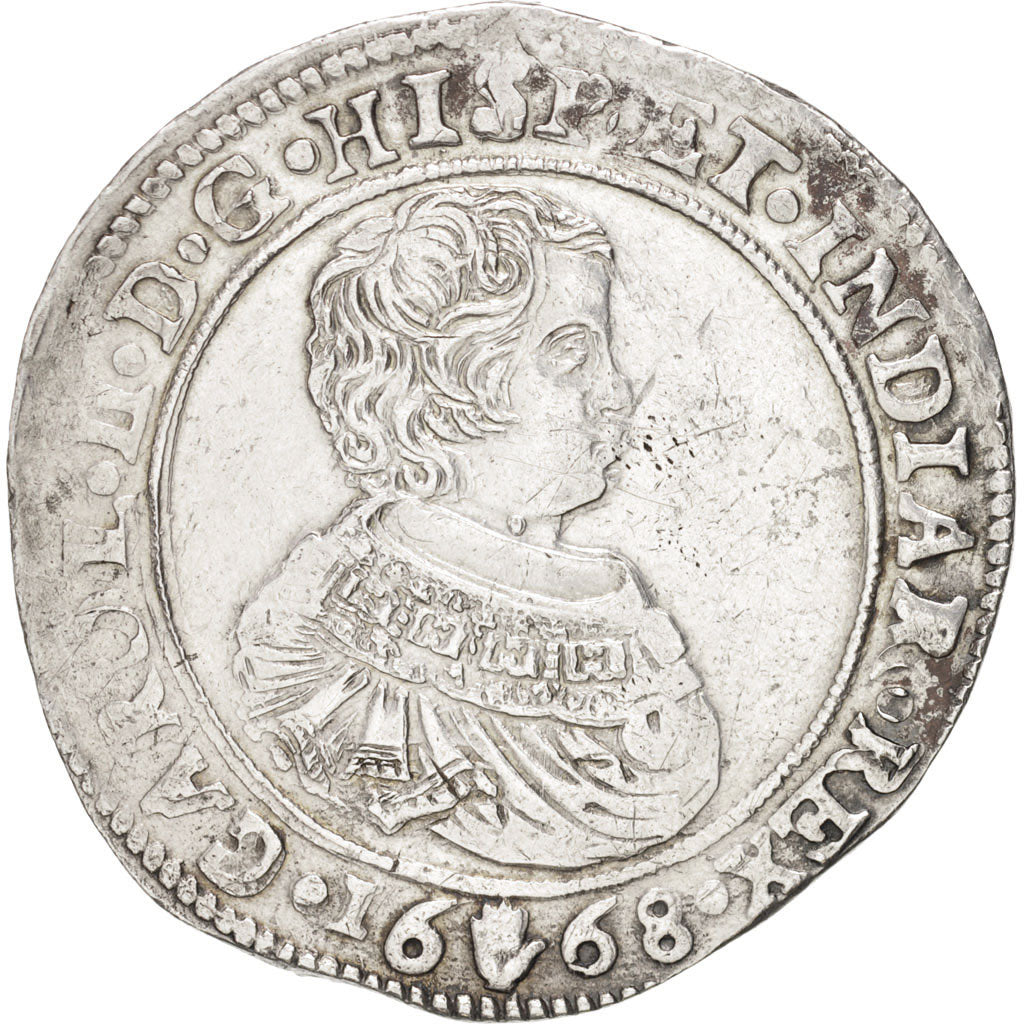 Spanish Netherlands, BRABANT, Ducaton, 1668, Antwerp, Silver, KM:79.1