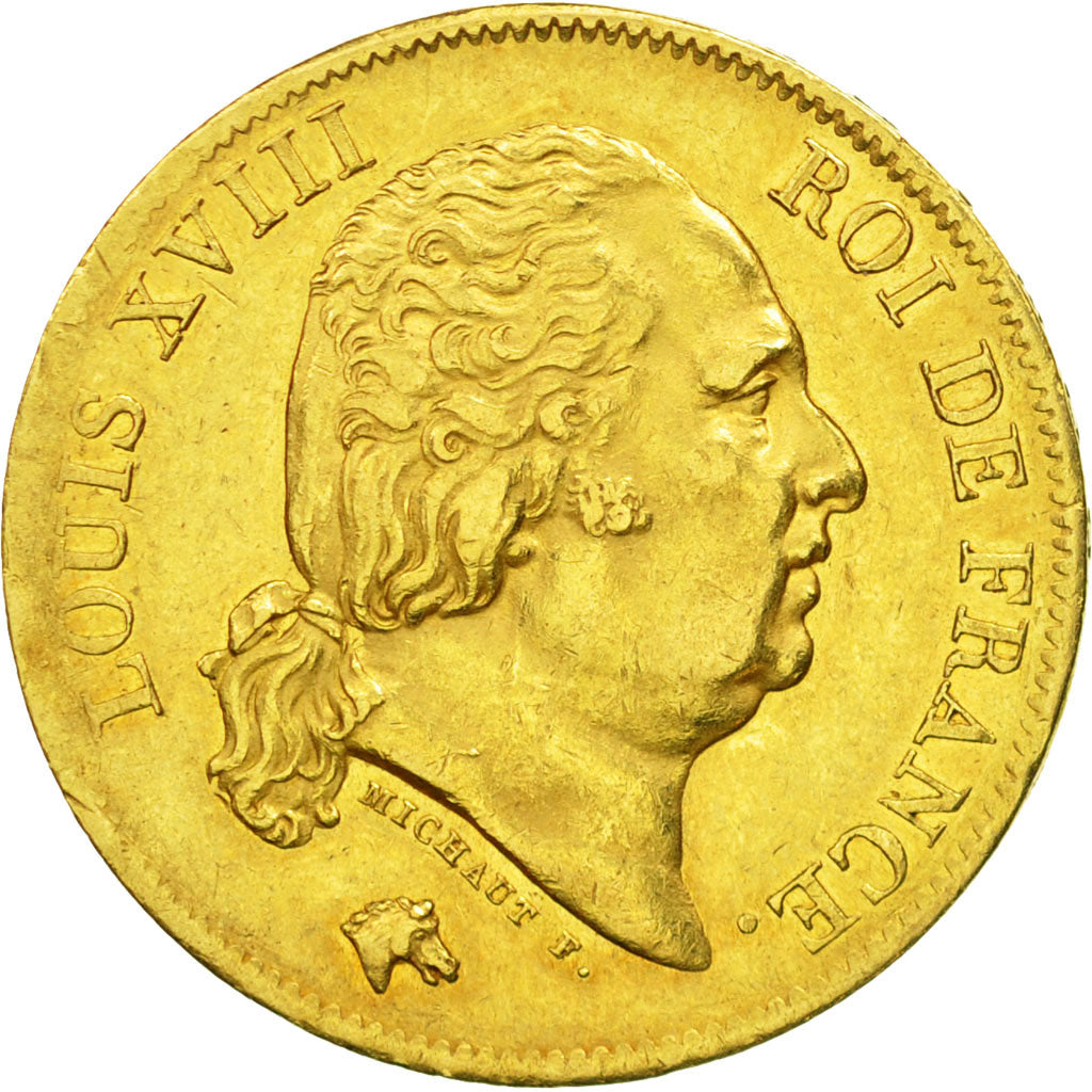Munten, Frankrijk, Louis XVIII, Louis XVIII, 40 Francs, 1819, Lille, ZF+, Goud