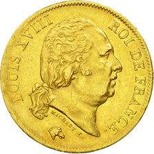 Moneda, Francia, Louis XVIII, Louis XVIII, 40 Francs, 1819, Lille, MBC+, Oro