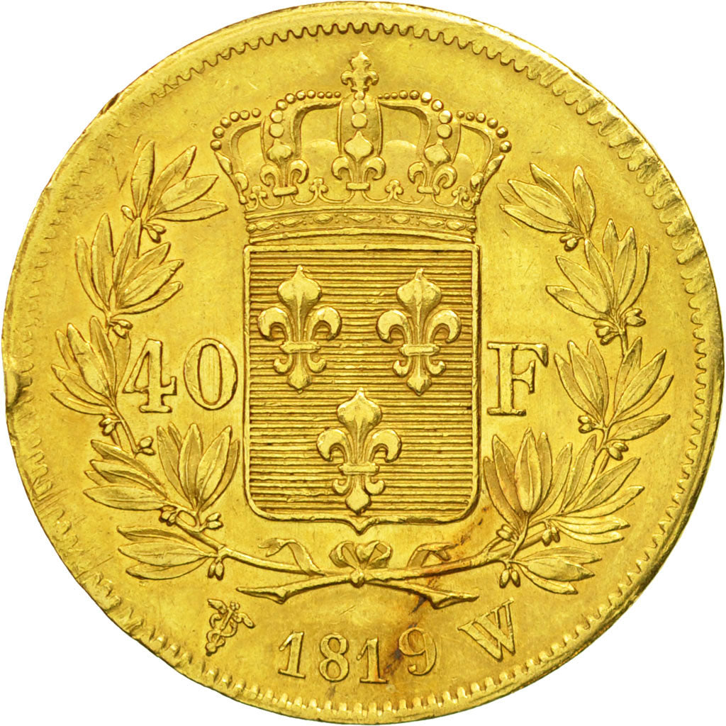 Munten, Frankrijk, Louis XVIII, Louis XVIII, 40 Francs, 1819, Lille, ZF+, Goud