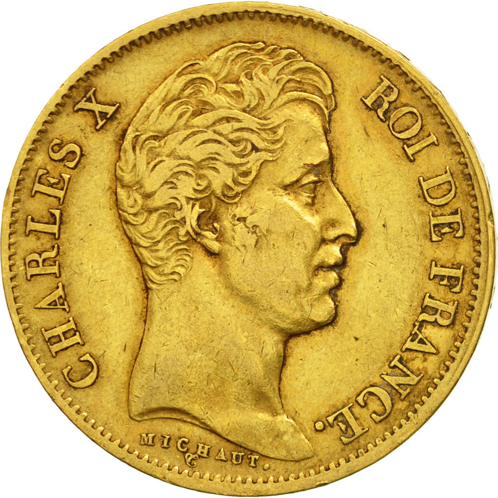 France, Charles X, 40 Francs, 1830, Paris, EF(40-45), Gold, KM:721.1