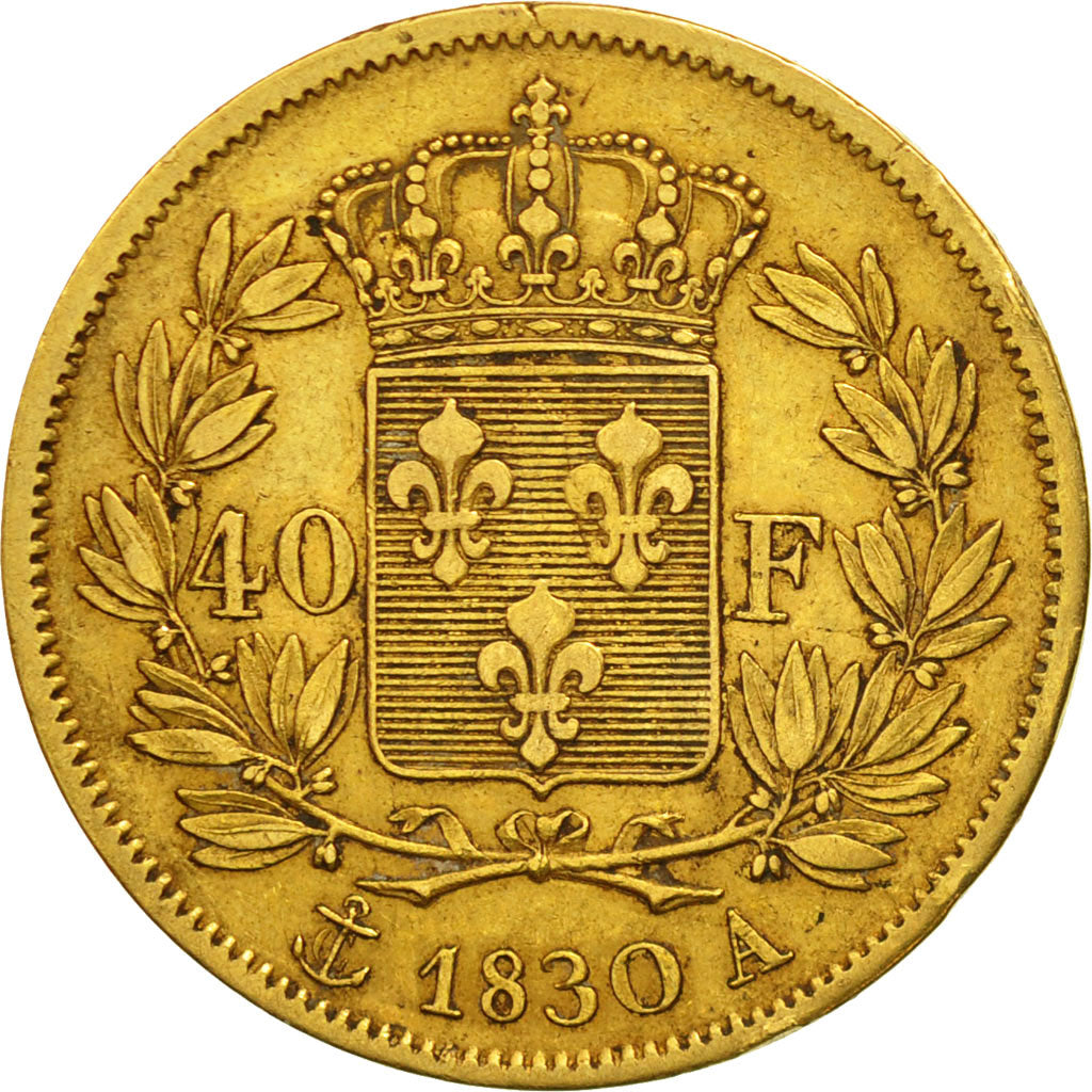 France, Charles X, 40 Francs, 1830, Paris, EF(40-45), Gold, KM:721.1