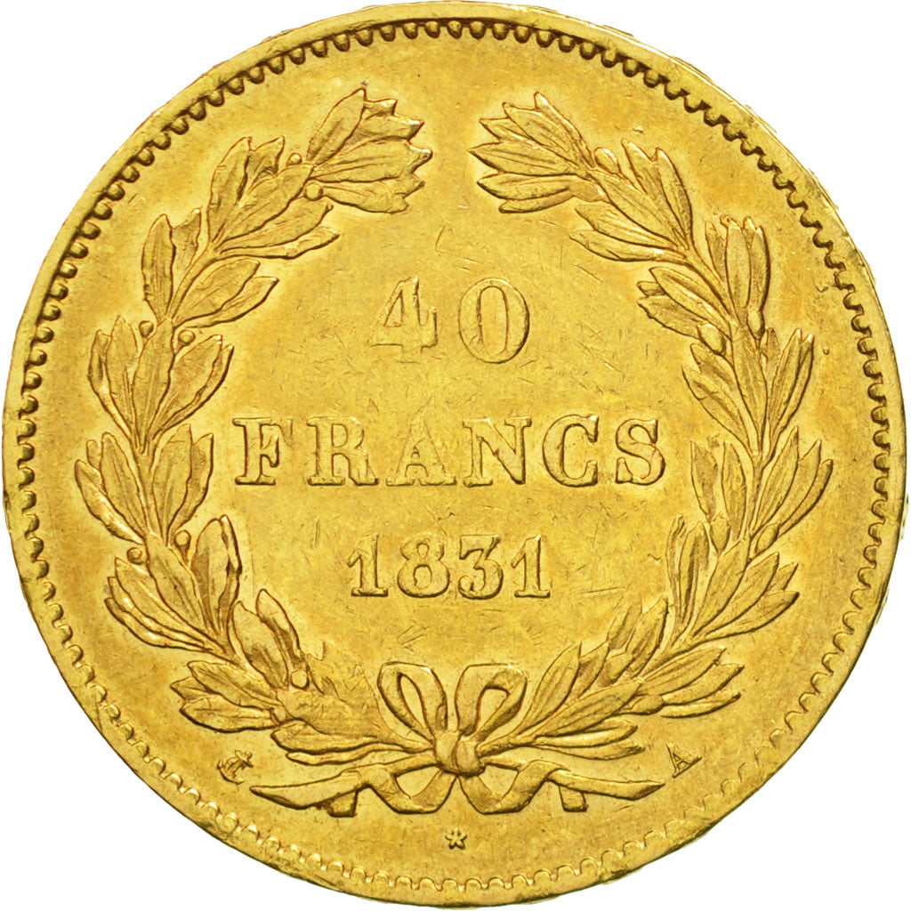 Coin, France, Louis-Philippe, 40 Francs, 1831, Paris, AU(50-53), Gold, KM:747.1