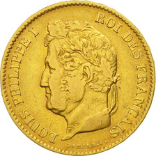 Münze, Frankreich, Louis-Philippe, 40 Francs, 1833, Paris, S+, Gold, KM:747.1