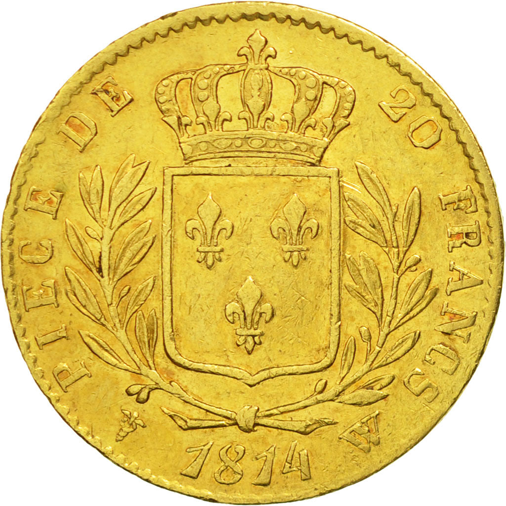 Monnaie, France, Louis XVIII, Louis XVIII, 20 Francs, 1814, Lille, TTB, Or