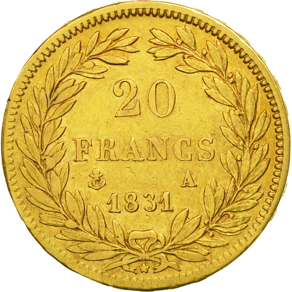 Coin, France, Louis-Philippe, 20 Francs, 1831, Paris, EF(40-45), Gold, KM:746.1