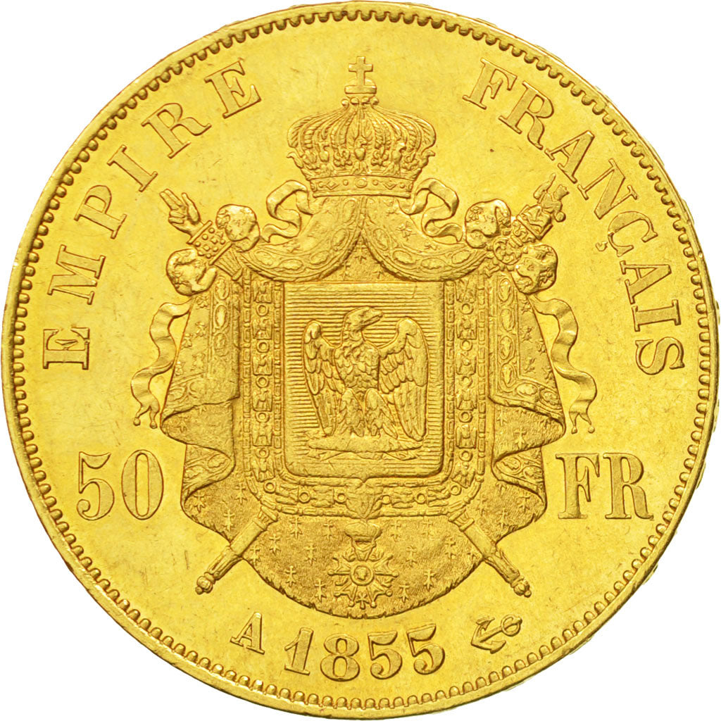 Monnaie, France, Napoleon III, Napoléon III, 50 Francs, 1855, Paris, TTB+, Or