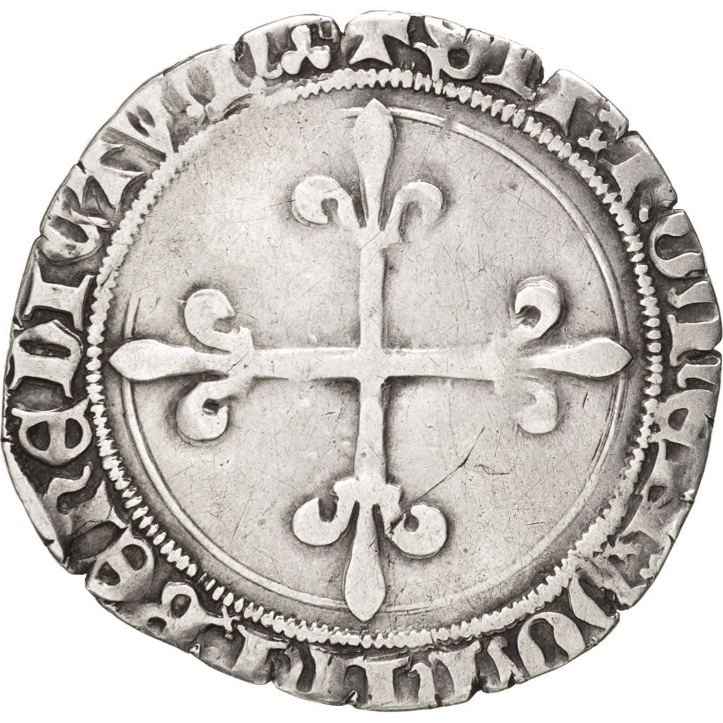 France, Charles VII, Gros du Roi, 26/05/1447, Lyon, Argent, Duplessy 518