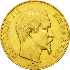 Moneta, Francia, Napoleon III, Napoléon III, 50 Francs, 1858, Strasbourg, BB+