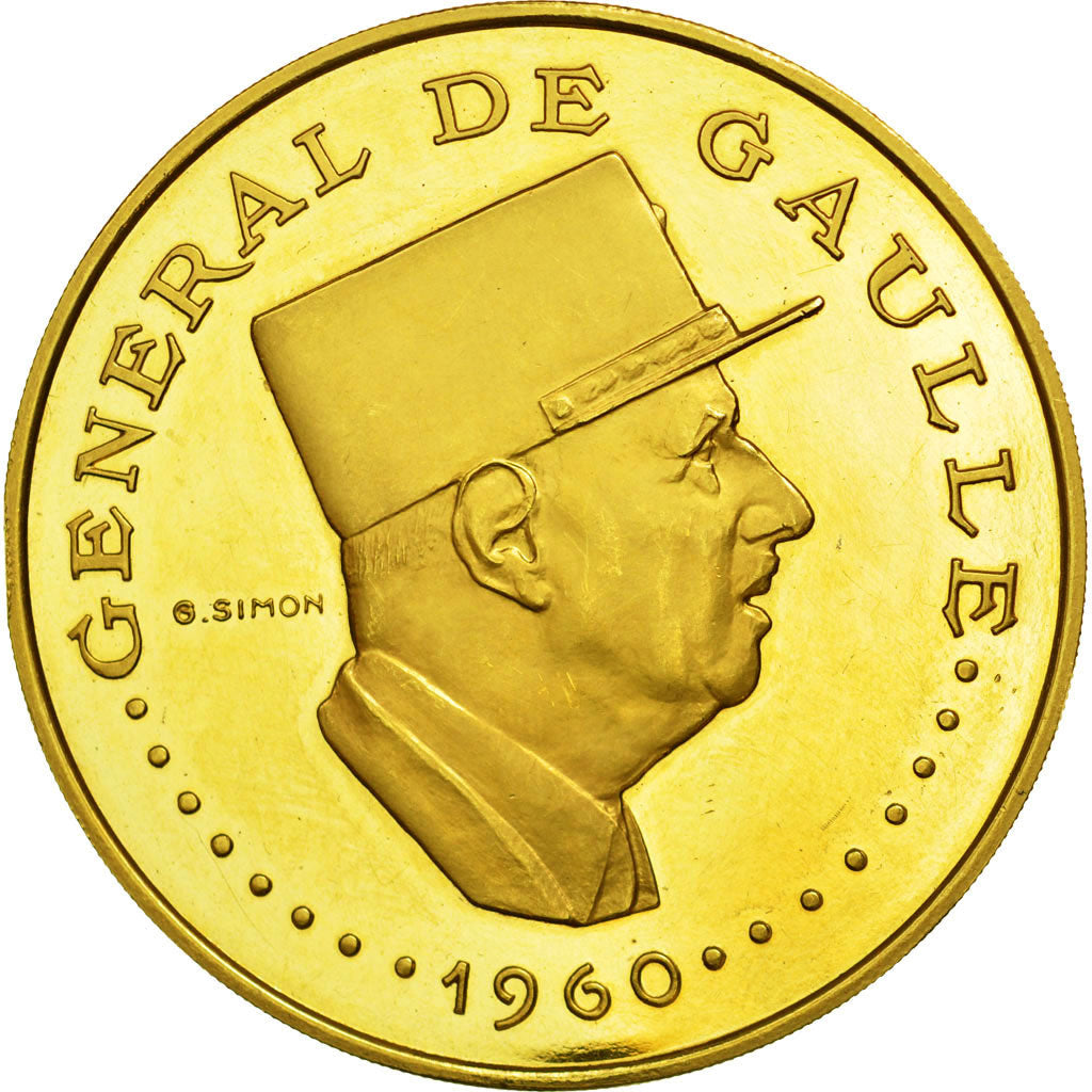 Coin, Chad, 10000 Francs, 1960, MS(63), Gold, KM:11