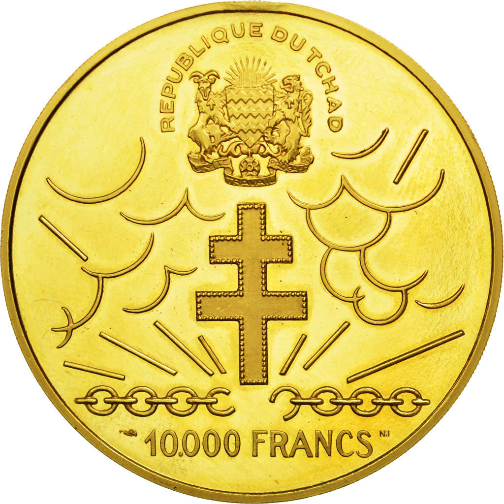 Coin, Chad, 10000 Francs, 1960, MS(63), Gold, KM:11