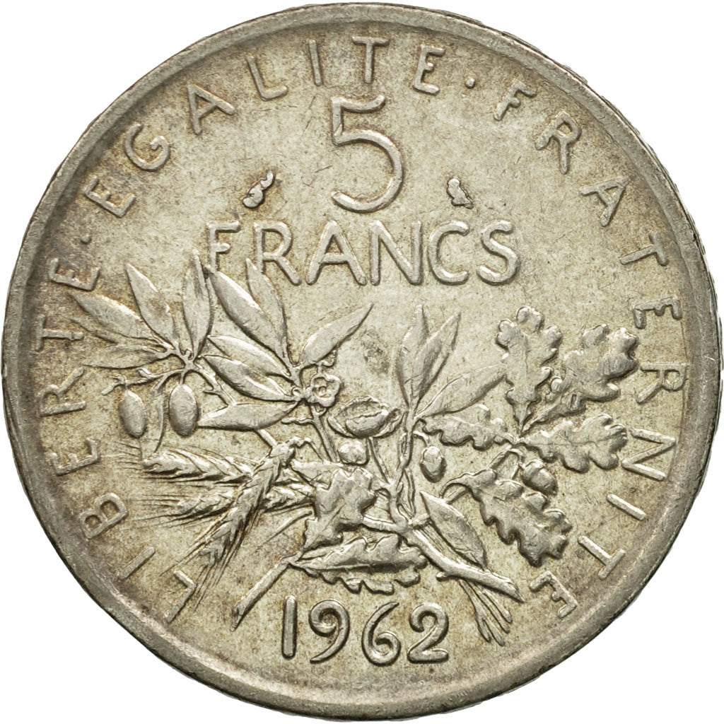 France, Semeuse, 5 Francs, 1962, AU(55-58), Silver, KM:926, Gadoury:770