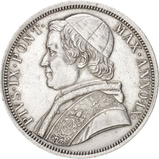 ITALIAN STATES, PAPAL STATES, Pius IX, Scudo, 1854 R, Rome, Silver, KM:1336.2