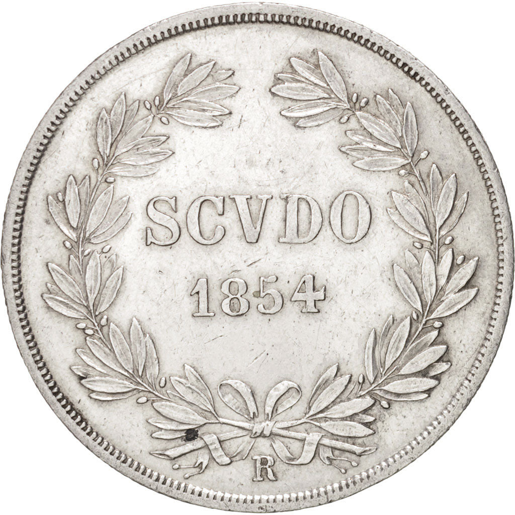 ITALIAN STATES, PAPAL STATES, Pius IX, Scudo, 1854 R, Rome, Silver, KM:1336.2