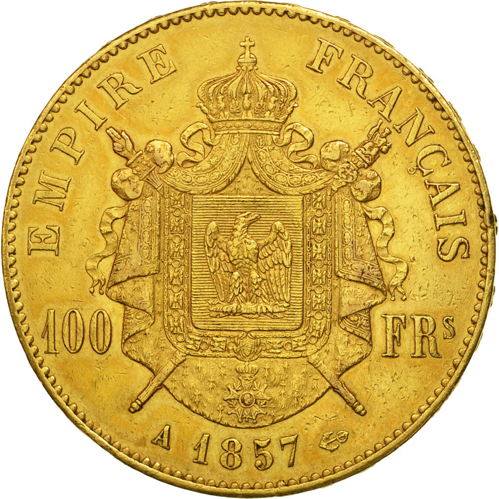 Coin, France, Napoleon III, Napoléon III, 100 Francs, 1857, Paris, EF(40-45)