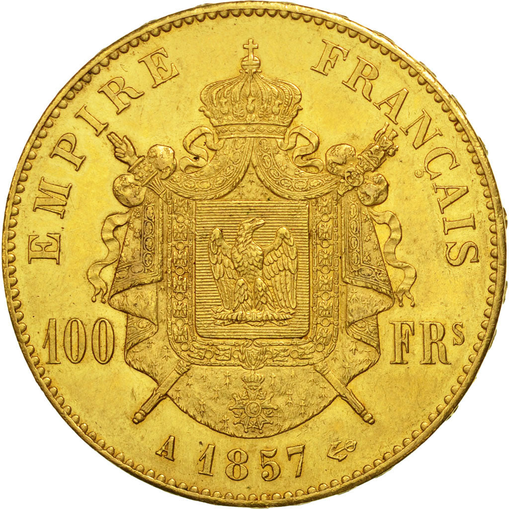 Munten, Frankrijk, Napoleon III, Napoléon III, 100 Francs, 1857, Paris, ZF+