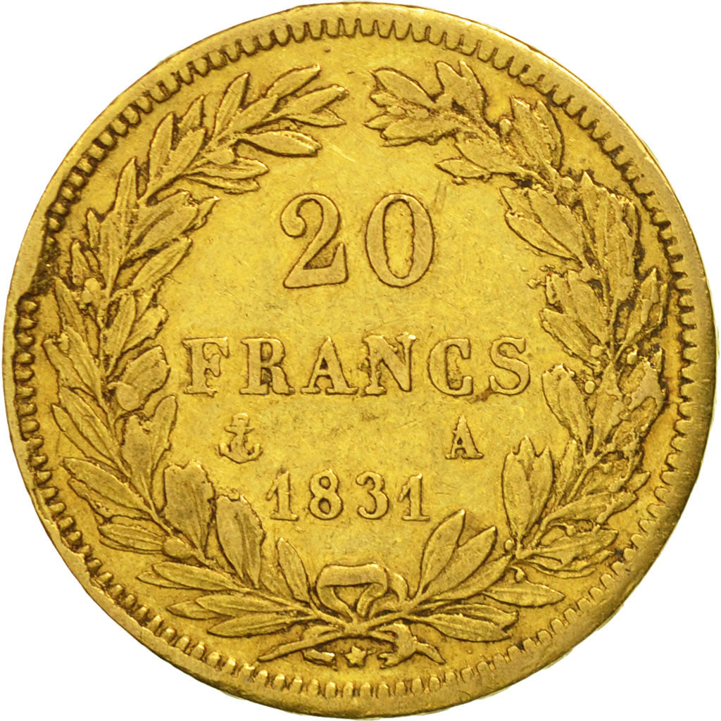 France, Louis-Philippe, 20 Francs, 1831, Paris, EF(40-45), Gold, KM:746.1