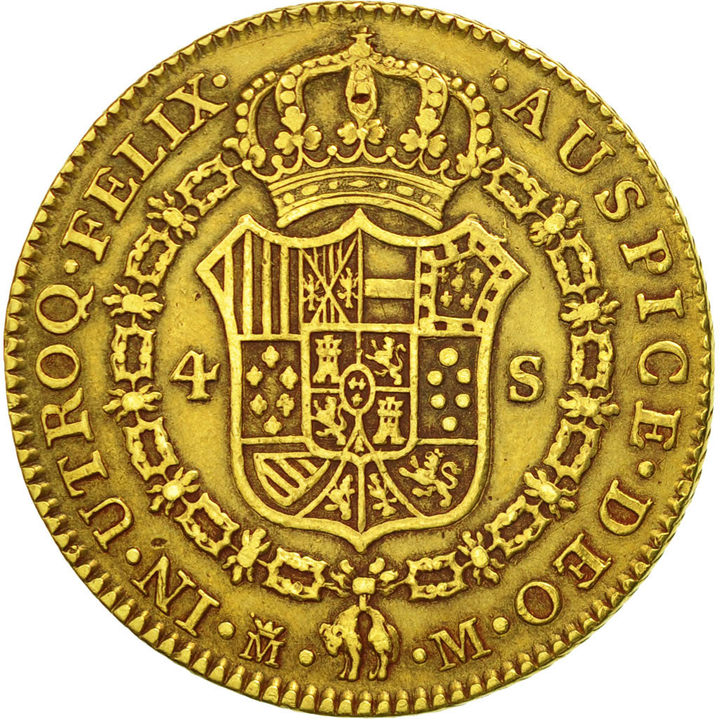 Munten, Spanje, Charles III, 4 Escudos, 1788, Madrid, FR+, Goud, KM:418.1a