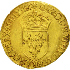 Monnaie, France, Charles IX, Ecu d'or, 1564, La Rochelle, TTB, Or, Sombart:4904