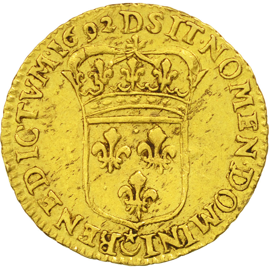 Munten, Frankrijk, Louis XIV, 1/2 Louis d'or à l'écu, 1/2 Louis d'or, 1692