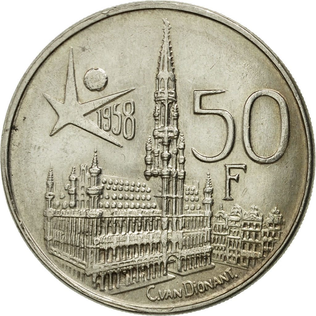 Monnaie, Belgique, 50 Francs, 50 Frank, 1958, TTB+, Argent, KM:150.1