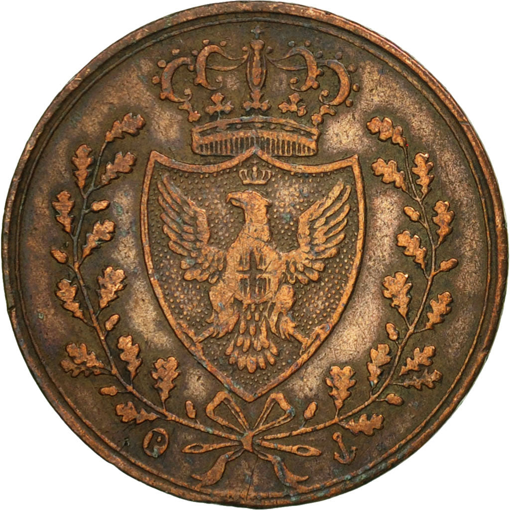 ITALIAN STATES, SARDINIA, Carlo Felice, Centesimo, 1826, Genoa, KM 125.2