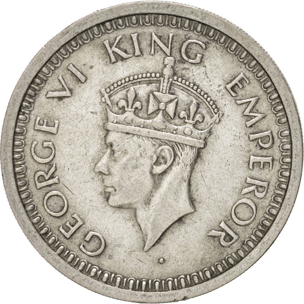 INDIA-BRITISH, George VI, 1 Rupee, 1945, Bombay, Silver, KM:557.1