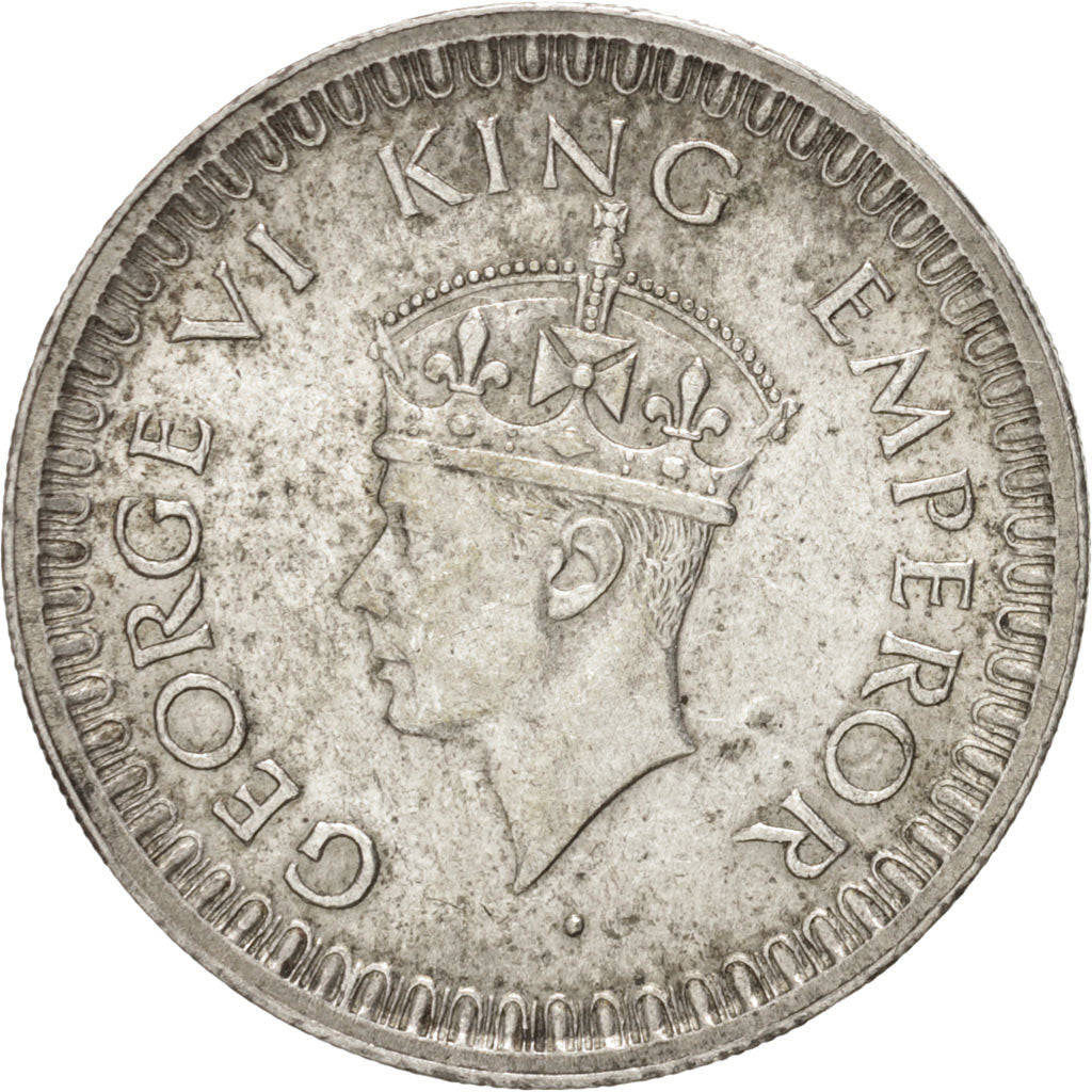 Münze, INDIA-BRITISH, George VI, 1/2 Rupee, 1945, Bombay, VZ+, Silber, KM:552