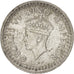 Münze, INDIA-BRITISH, George VI, 1/2 Rupee, 1945, Bombay, VZ+, Silber, KM:552