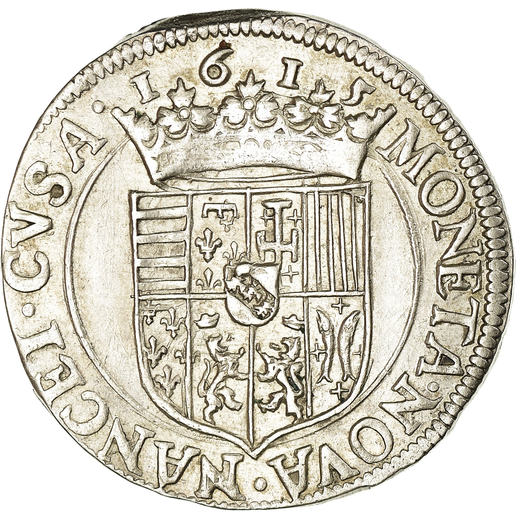Coin, FRENCH STATES, LORRAINE, Henri II, Teston, 1615, Nancy, AU(50-53), Silver