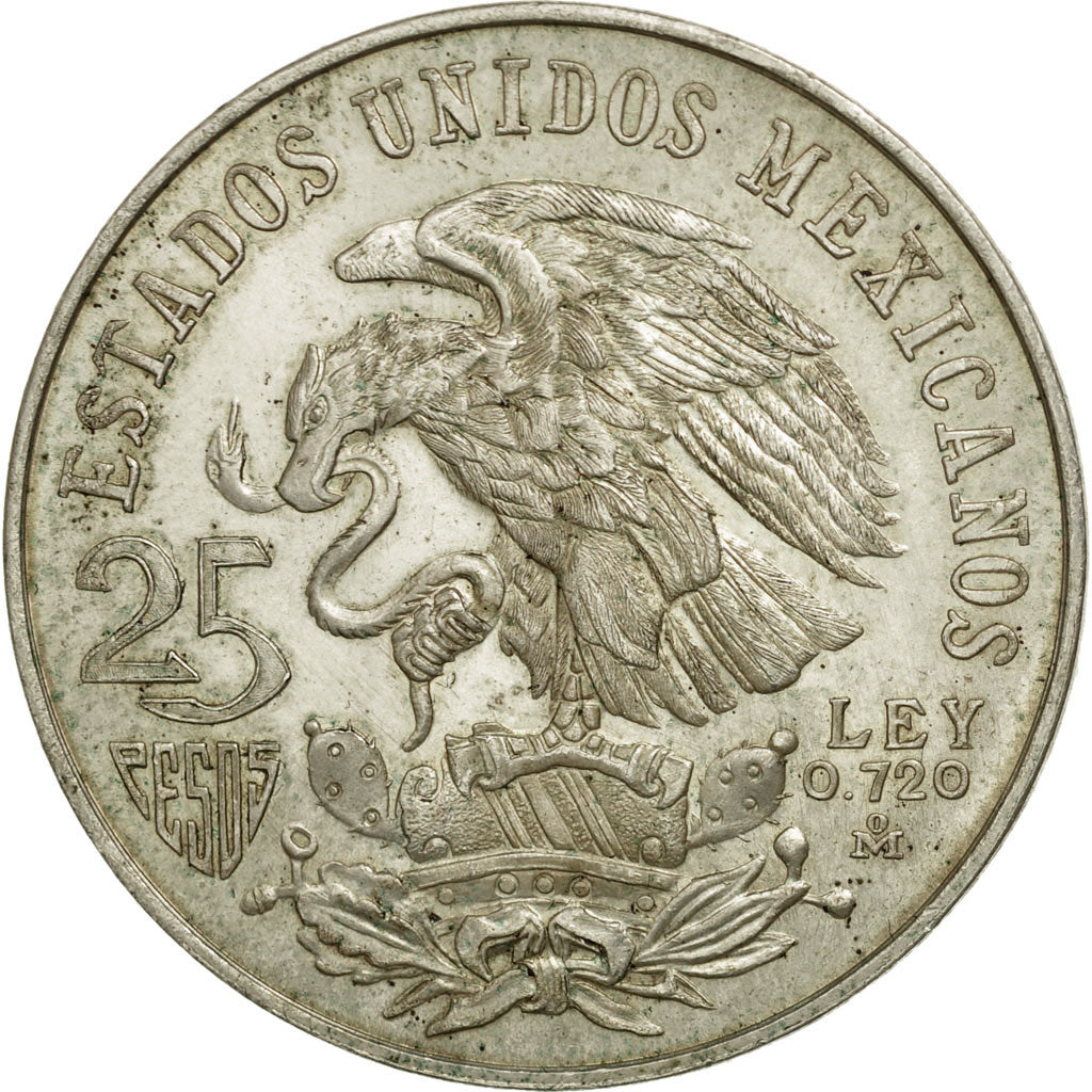 Coin, Mexico, 25 Pesos, 1968, Mexico, MS(60-62), Silver, KM:479.1