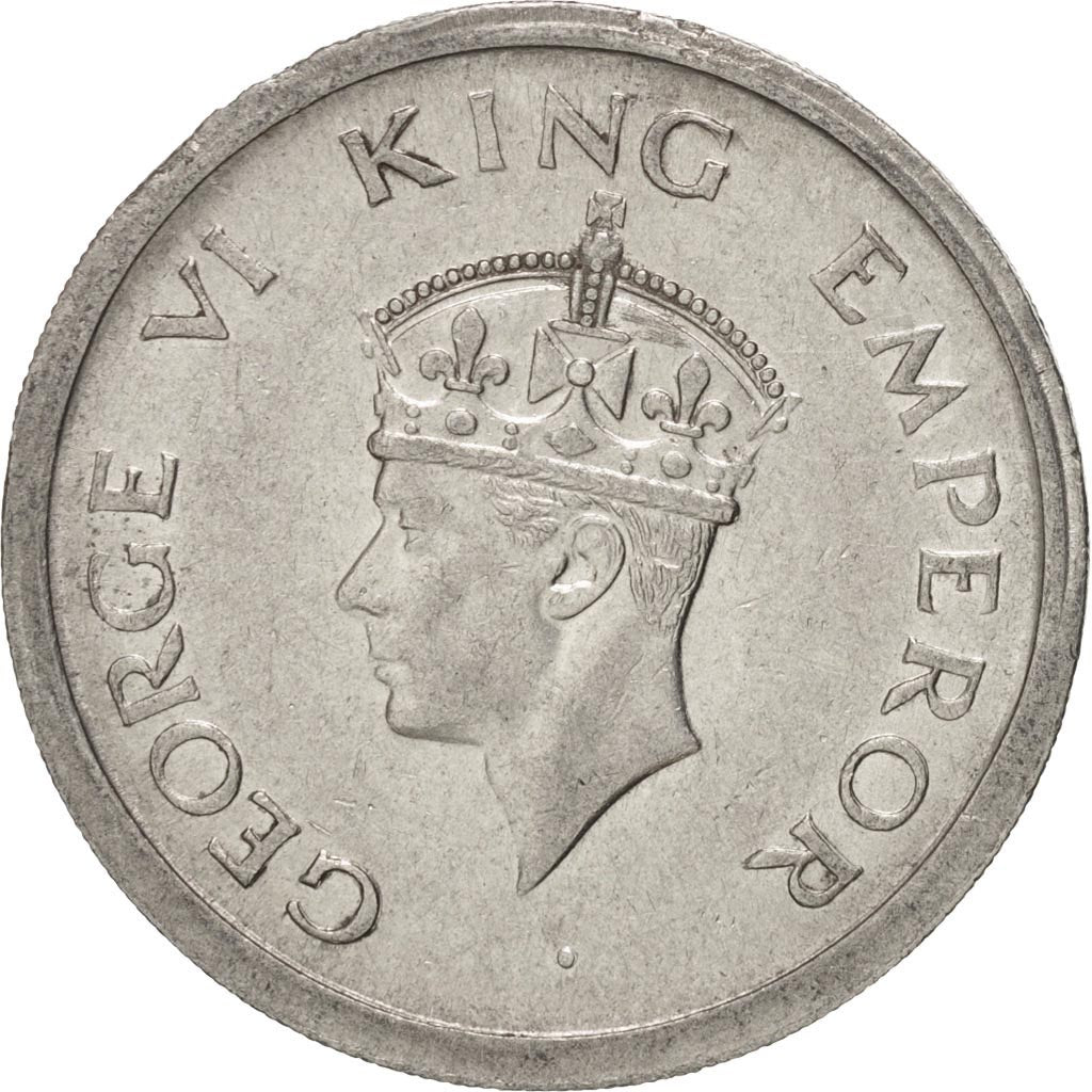 INDIA - BRITANNICA, George VI, Rupee, 1947, Bombay, SPL-, Nichel, KM:559