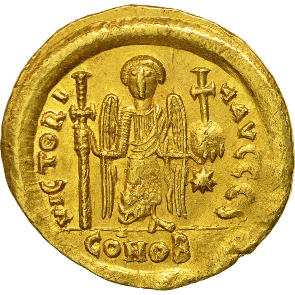 Justinian I 527-565, Solidus, Constantinople, EF(40-45), Gold, Sear 137