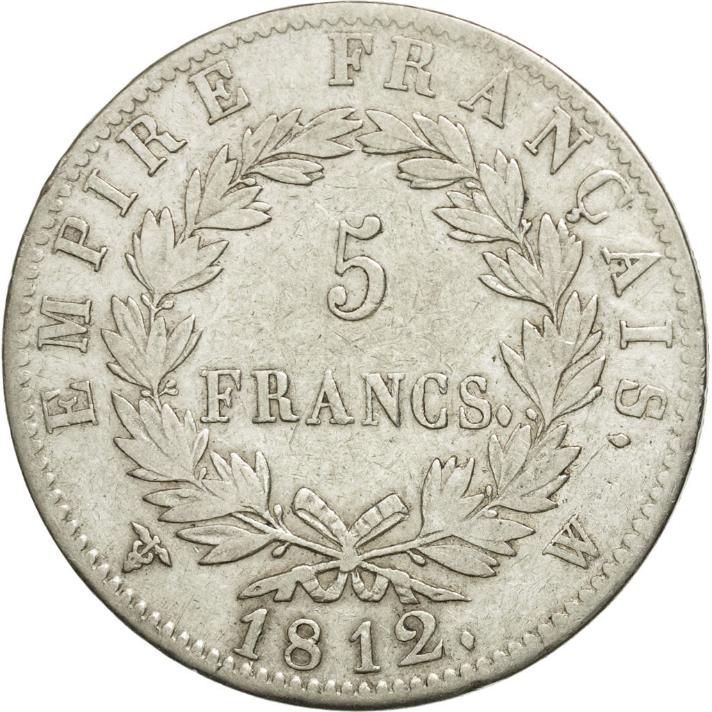 France, Napoléon I, 5 Francs, 1812, Lille, VF(30-35), Silver, KM:694.16