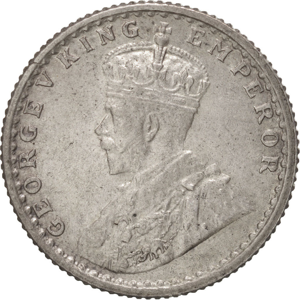 INDIA-BRITISH, George V, 1/4 Rupee, 1936, Calcutta, Silver, KM:518