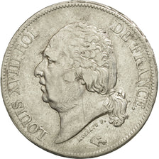 France, Louis XVIII, 5 Francs, 1824, Lille, VF(30-35), Silver, KM 711.13