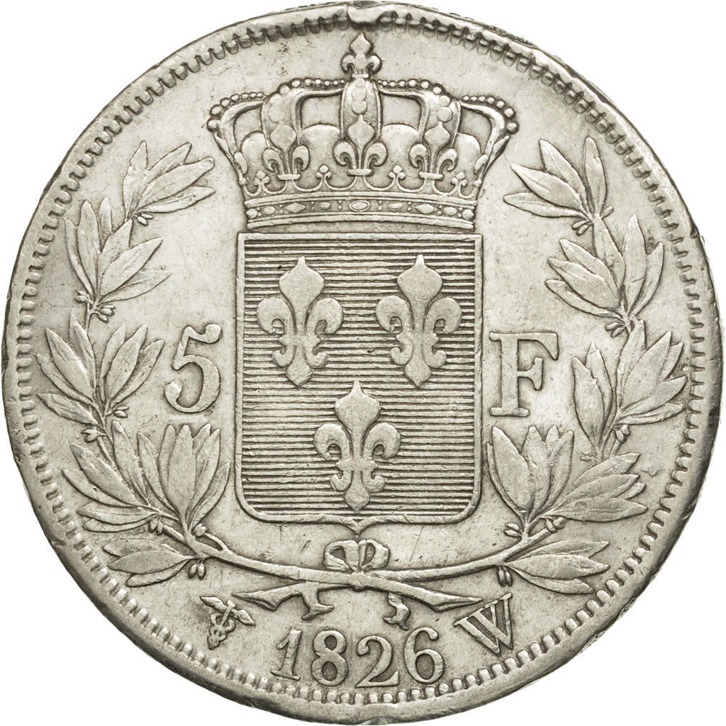 Coin, France, Charles X, 5 Francs, 1826, Lille, EF(40-45), Silver, KM:720.13