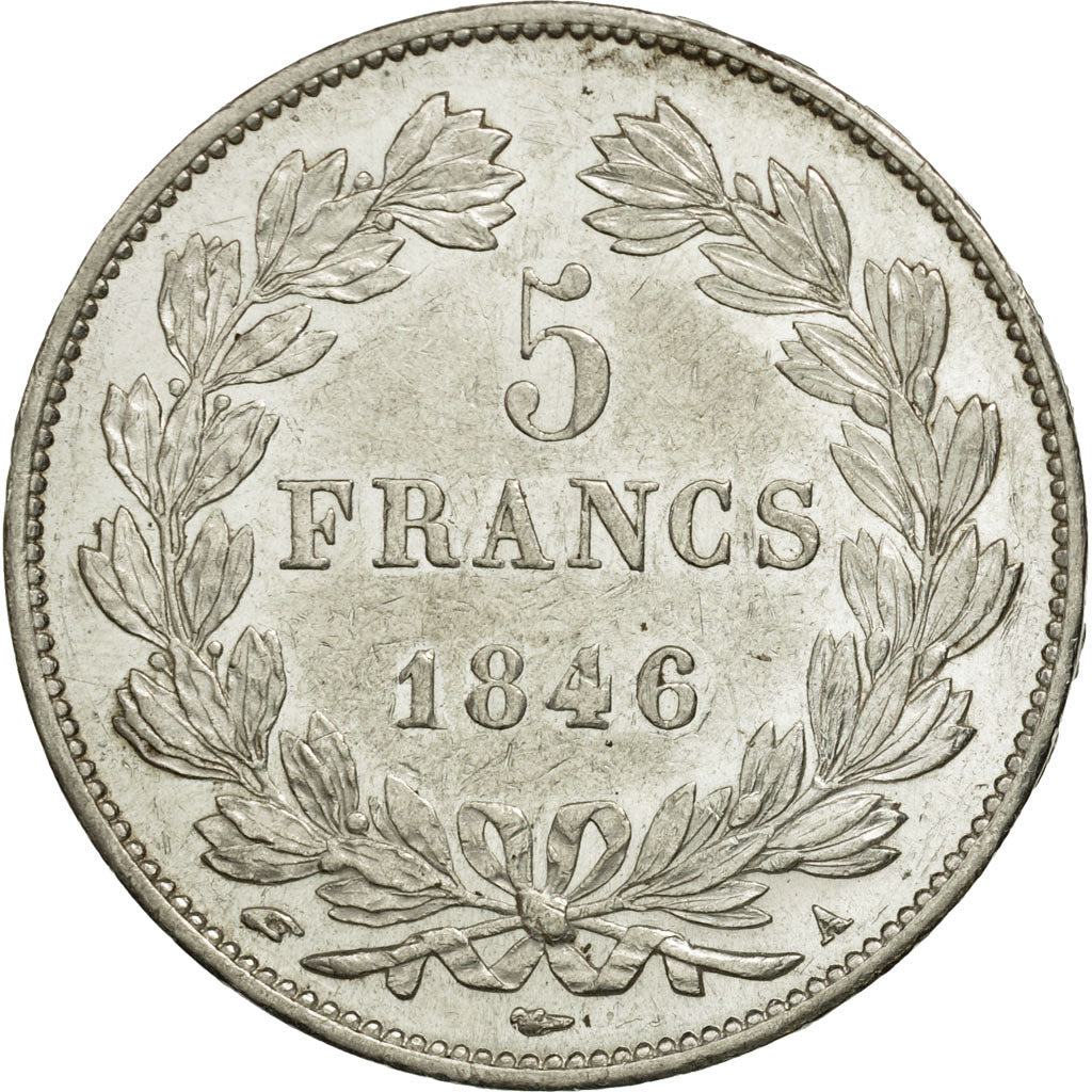 Coin, France, Louis-Philippe, 5 Francs, 1846, Paris, AU(55-58), Silver