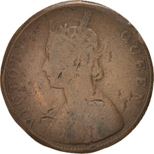 INDIA - BRITANNICA, Victoria, 1/2 Anna, 1862, Calcutta, B, Rame, KM:468