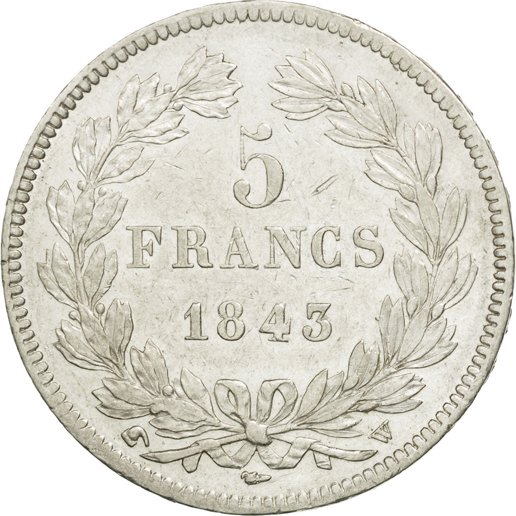 Coin, France, Louis-Philippe, 5 Francs, 1843, Lille, AU(50-53), Silver
