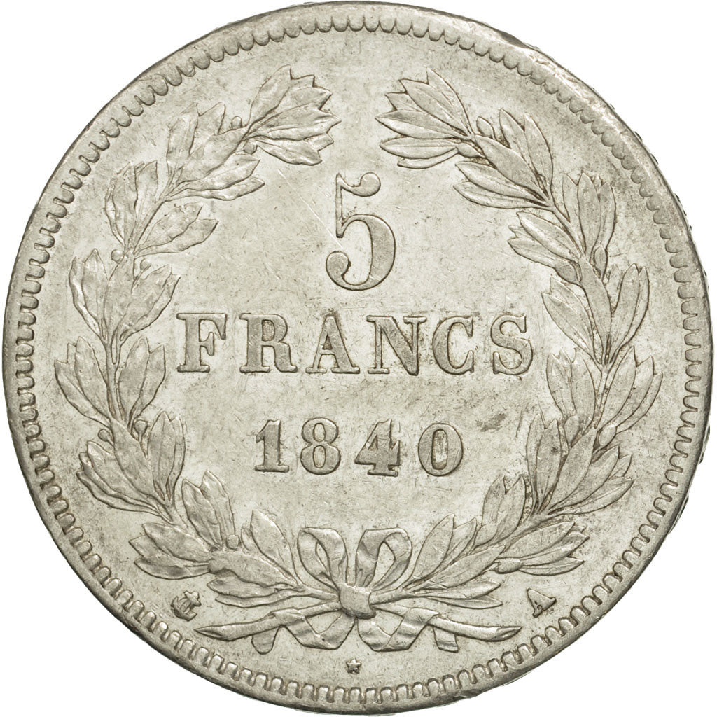 Coin, France, Louis-Philippe, 5 Francs, 1840, Paris, AU(50-53), Silver