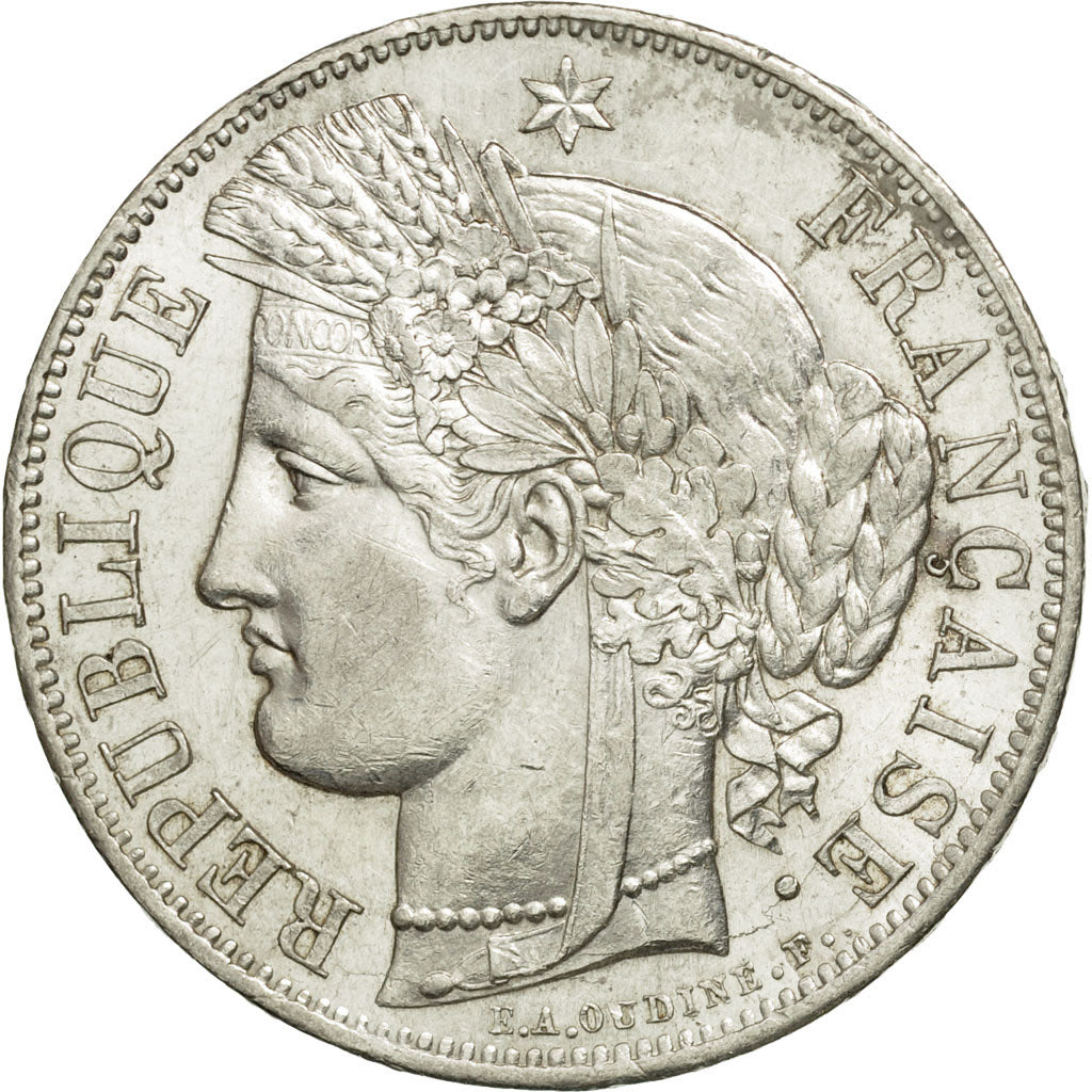 Coin, France, Cérès, 5 Francs, 1850, Paris, MS(60-62), Silver, KM:761.1