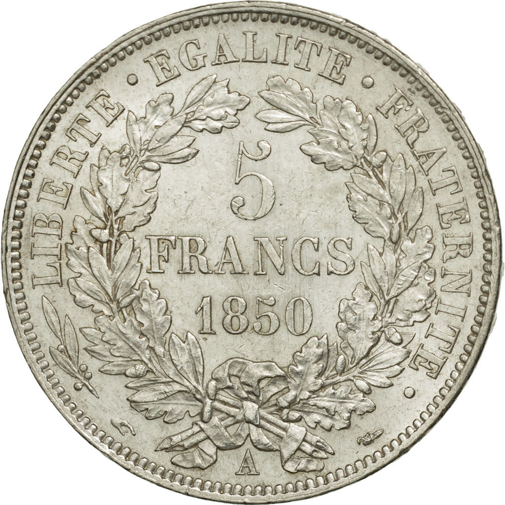 Coin, France, Cérès, 5 Francs, 1850, Paris, MS(60-62), Silver, KM:761.1