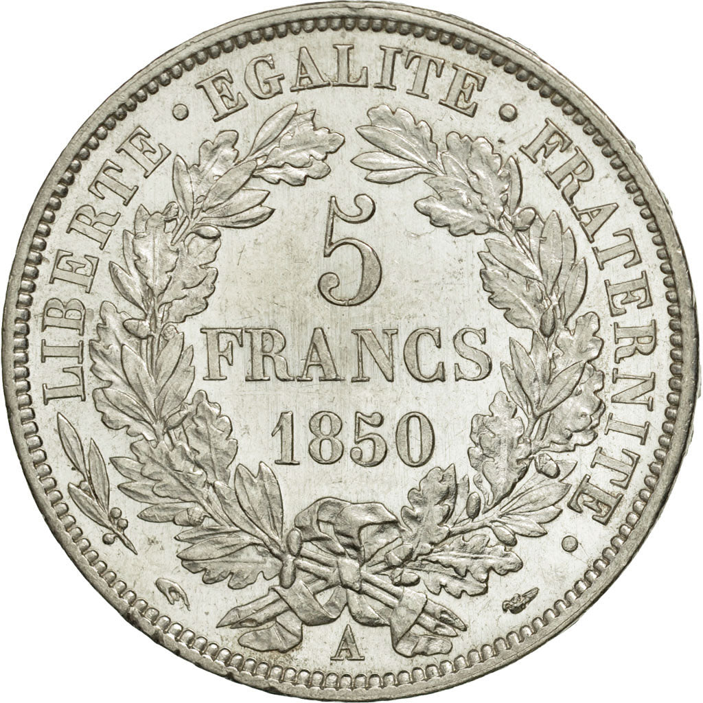 Coin, France, Cérès, 5 Francs, 1850, Paris, MS(60-62), Silver, KM:761.1